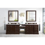 De Soto 118" Double Vanity Set Mahogany w/ 3 CM Arctic Fall Solid Surface Top