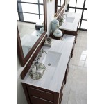 De Soto 118" Double Vanity Set Mahogany w/ 3 CM Arctic Fall Solid Surface Top