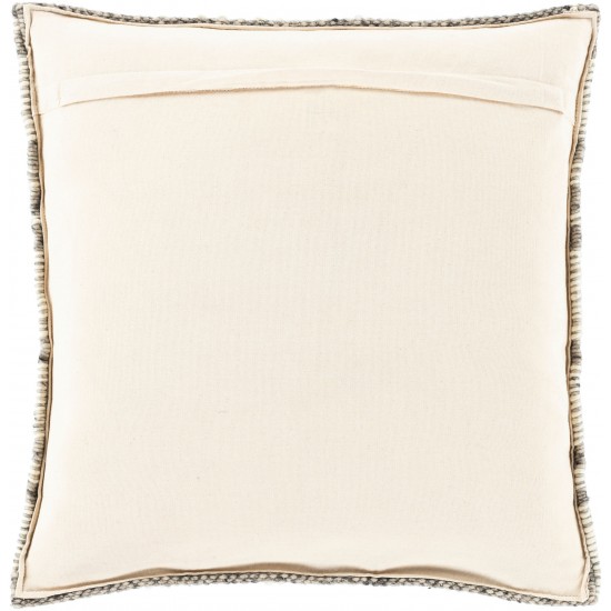 Surya Faroe Pillow Shell With Down Insert 18"H X 18"W Beige