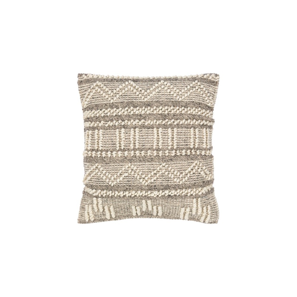Surya Faroe Beige Pillow Shell With Down Insert 20"H X 20"W Surya Faroe Beige Pillow Shell With Down Insert 20"H X 20"W