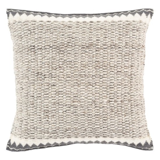 Surya Faroe Pillow Shell With Down Insert 18"H X 18"W - Light Beige