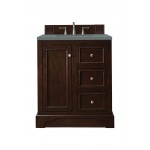 De Soto 30" Single Vanity, Burnished Mahogany w/ 3 CM Cala Blue Quartz Top
