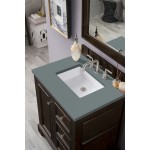 De Soto 30" Single Vanity, Burnished Mahogany w/ 3 CM Cala Blue Quartz Top