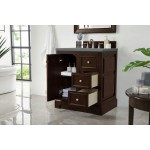 De Soto 30" Single Vanity, Burnished Mahogany w/ 3 CM Cala Blue Quartz Top