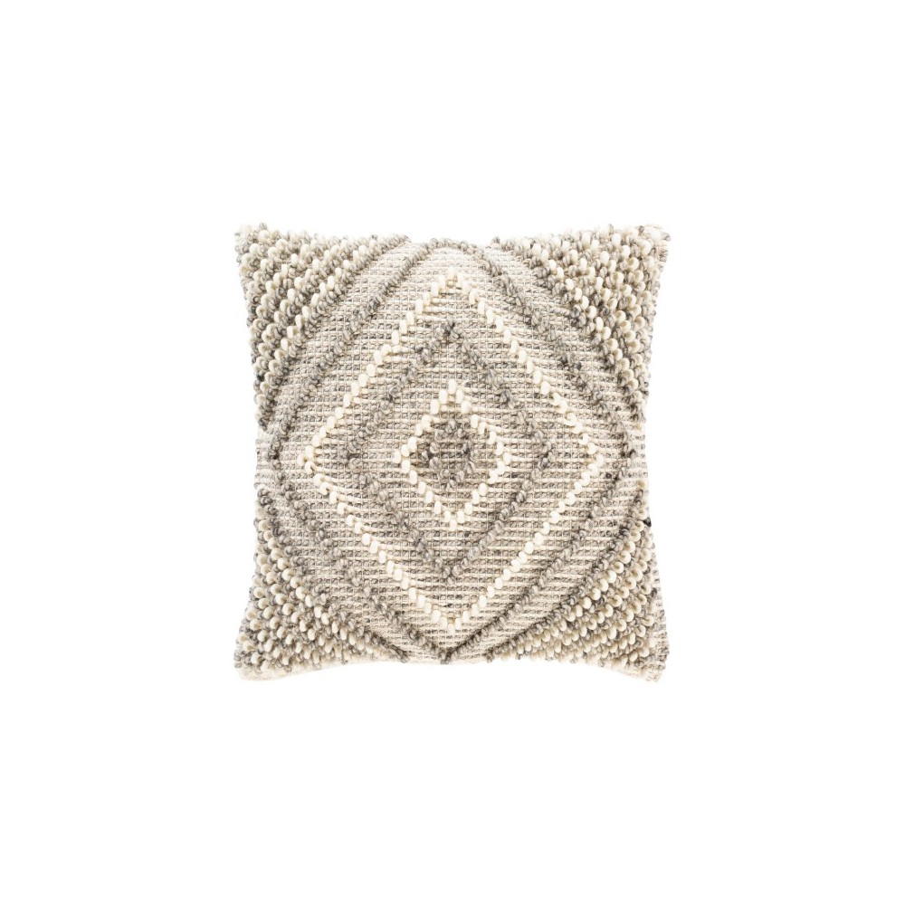 Surya Faroe Pillow Shell With Down Insert 18"H X 18"W Cream