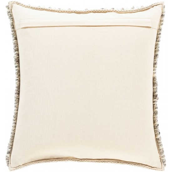 Surya Faroe Pillow Shell With Down Insert 18"H X 18"W Cream