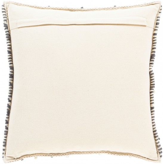 Surya Faroe Cream Pillow Shell With Down Insert 22"H X 22"W