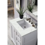 De Soto 30" Single Vanity, Bright White w/ 3 CM Ethereal Noctis Quartz Top