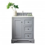 De Soto 30" Single Vanity, Silver Gray w/ 3 CM Arctic Fall Solid Surface Top