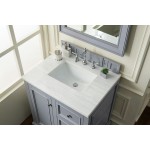 De Soto 30" Single Vanity, Silver Gray w/ 3 CM Arctic Fall Solid Surface Top