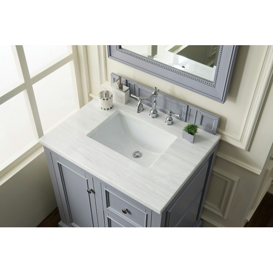 De Soto 30" Single Vanity, Silver Gray w/ 3 CM Arctic Fall Solid Surface Top