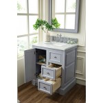 De Soto 30" Single Vanity, Silver Gray w/ 3 CM Carrara Marble Top