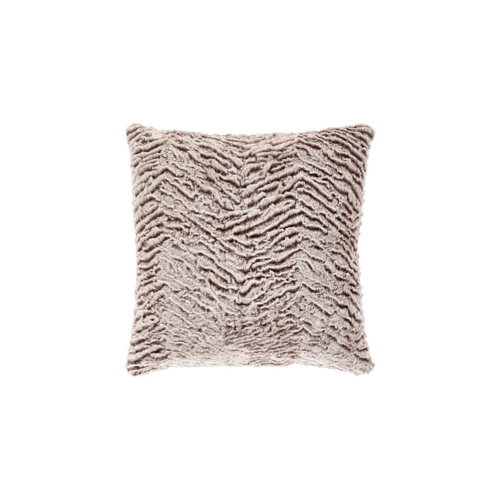 Surya Felina Light Gray Pillow Shell With Down Insert 20"H X 20"W