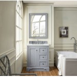 De Soto 30" Single Vanity, Silver Gray w/ 3 CM Ethereal Noctis Quartz Top