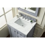 De Soto 30" Single Vanity, Silver Gray w/ 3 CM Ethereal Noctis Quartz Top