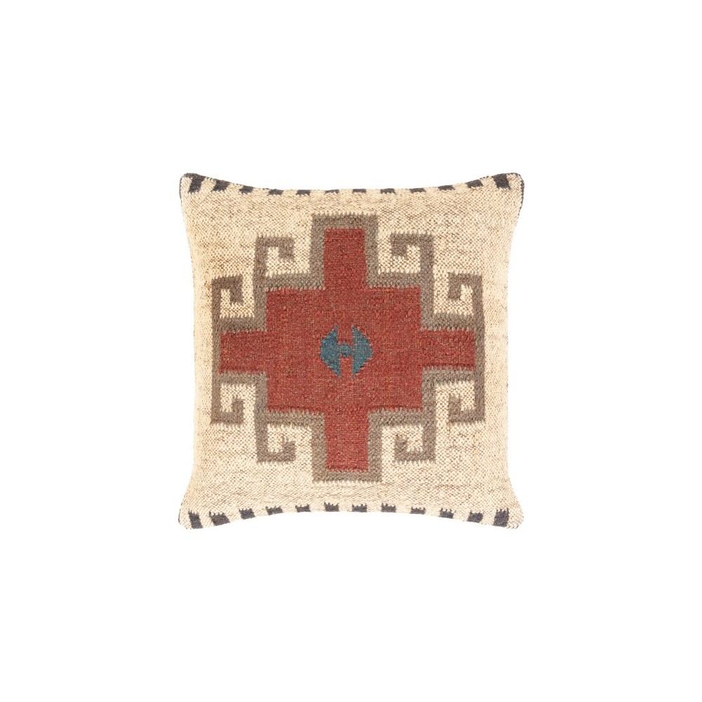Surya Gada Pillow Shell With Polyester Insert 20"H X 20"W Beige Surya Gada Pillow Shell With Polyester Insert 20"H X 20"W Beige