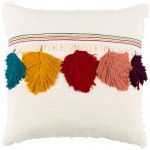 Surya Hachi Cream Pillow Shell With Down Insert 18"H X 18"W