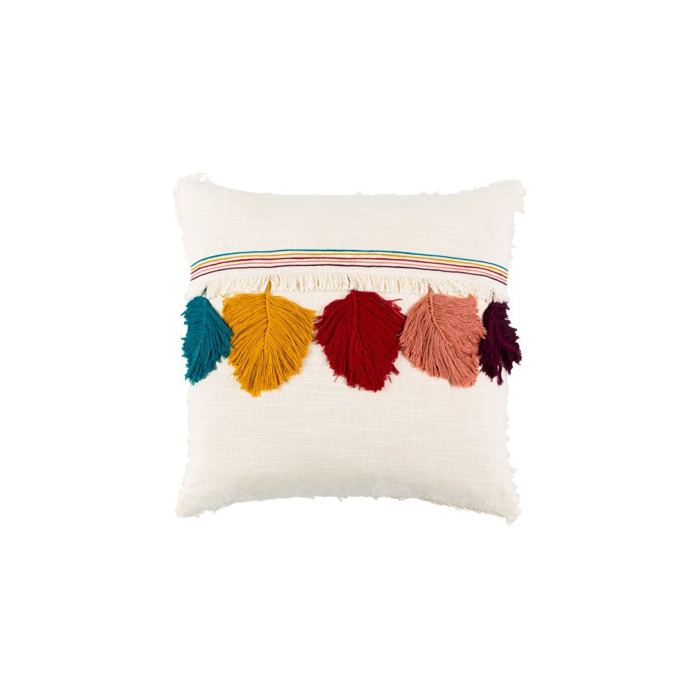 Surya Hachi Cream Pillow Shell With Down Insert 18"H X 18"W Surya Hachi Cream Pillow Shell With Down Insert 18"H X 18"W
