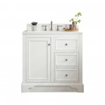 De Soto 36" Single Vanity, Bright White w/ 3 CM Classic White Quartz Top