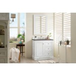 De Soto 36" Single Vanity, Bright White w/ 3 CM Grey Expo Quartz Top