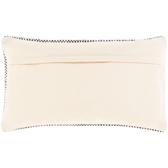 Surya Harlow Beige Pillow Shell With Down Insert 14"H X 24"W