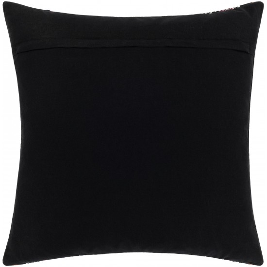 Surya Haruki Pillow Shell With Down Insert 20"H X 20"W Black