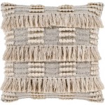 Surya Helena Pillow Shell With Down Insert 18"H X 18"W Light Beige