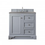 De Soto 36" Single Vanity, Silver Gray w/ 3 CM Grey Expo Quartz Top