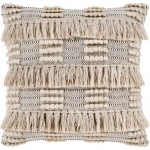 Surya Helena Pillow Shell With Down Insert 22"H X 22"W Light Beige