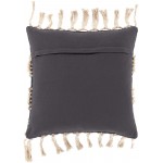 Surya Helena Black Pillow Shell With Down Insert 20"H X 20"W