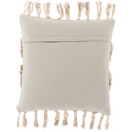 Surya Helena Medium Gray Pillow Shell With Down Insert 18"H X 18"W
