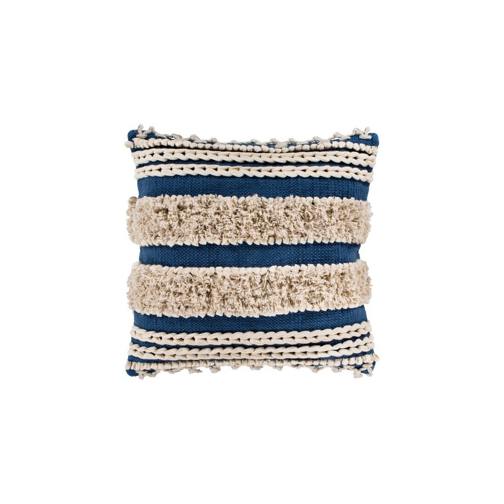 Surya Helena Navy Pillow Shell With Down Insert 22"H X 22"W Surya Helena Navy Pillow Shell With Down Insert 22"H X 22"W