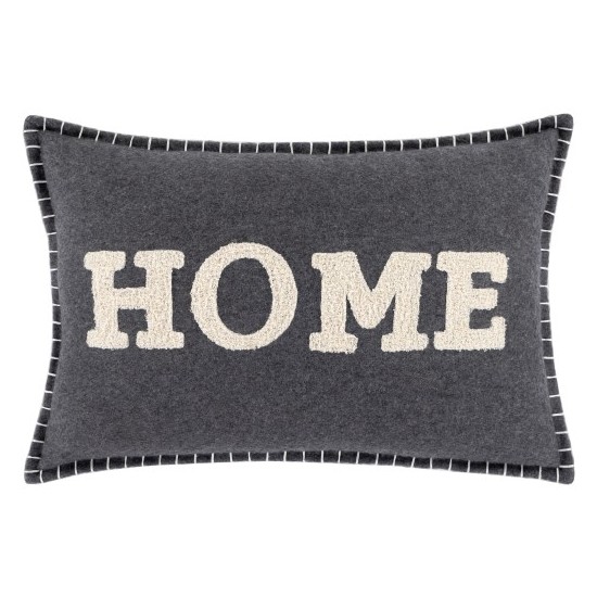 Surya Home Time Black Pillow Shell With Down Insert 14"H X 22"W