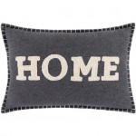 Surya Home Time Black Pillow Shell With Polyester Insert 14"H X 22"W