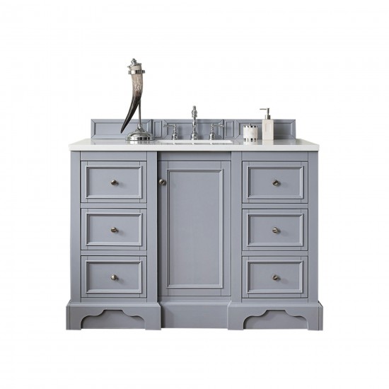 De Soto 48" Single Vanity, Silver Gray w/ 3 CM Carrara Marble Top