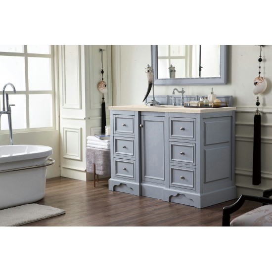 De Soto 48" Single Vanity, Silver Gray w/ 3 CM Eternal Marfil Quartz Top