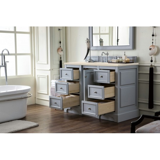 De Soto 48" Single Vanity, Silver Gray w/ 3 CM Eternal Marfil Quartz Top