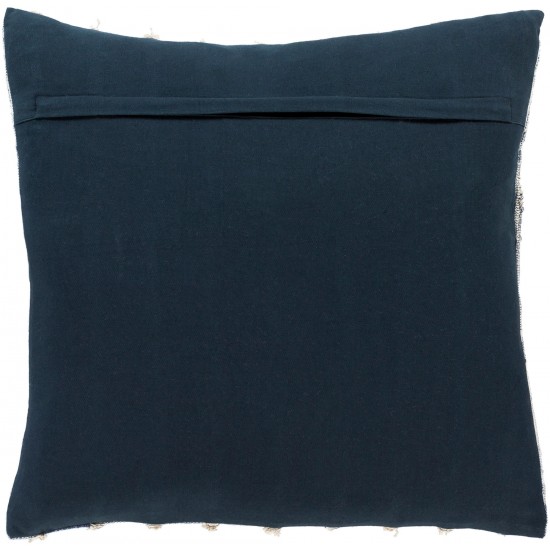 Surya Ibiza Pillow Shell With Down Insert 18"H X 18"W Dark Blue