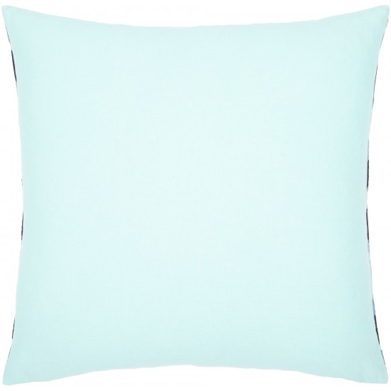 Surya Ikat Luxe Pale Blue Pillow Shell With Down Insert 18"H X 18"W