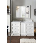 De Soto 60" Single Vanity, Bright White w/ 3 CM Carrara Marble Top