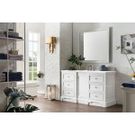 De Soto 60" Single Vanity, Bright White w/ 3 CM Classic White Quartz Top