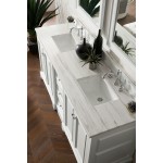 De Soto 72" Double Vanity, Bright White w/ 3 CM Arctic Fall Solid Surface Top