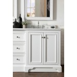 De Soto 72" Double Vanity, Bright White w/ 3 CM Arctic Fall Solid Surface Top