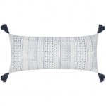 Surya Janya Pillow Shell With Down Insert 14"H X 32"W Dark Blue