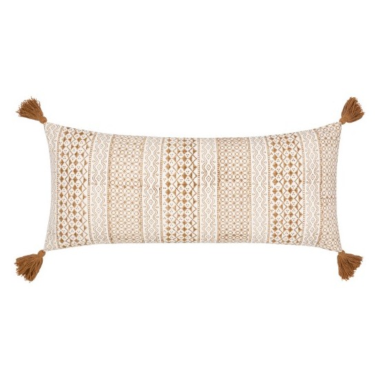 Surya Janya Pillow Shell With Polyester Insert 14"H X 32"W Light Beige