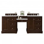 De Soto 82" Double Vanity Set Mahogany w/ 3 CM Arctic Fall Solid Surface Top