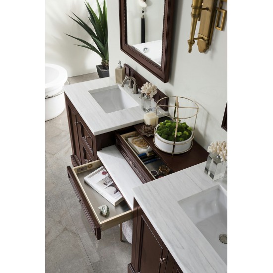 De Soto 82" Double Vanity Set Mahogany w/ 3 CM Arctic Fall Solid Surface Top