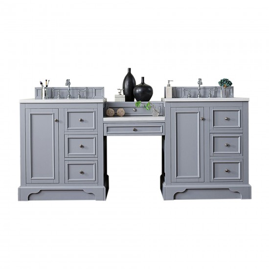 De Soto 82" Double Vanity Set Gray w/ 3 CM Arctic Fall Solid Surface Top