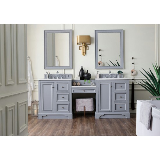 De Soto 82" Double Vanity Set Gray w/ 3 CM Arctic Fall Solid Surface Top