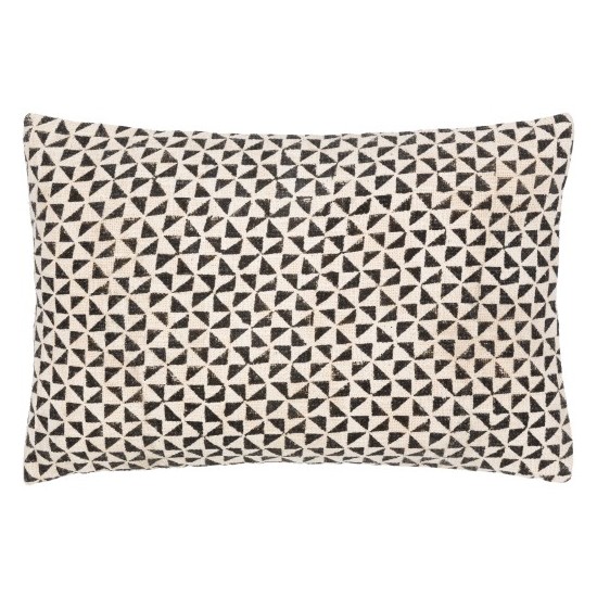 Surya Janya Pillow Shell With Down Insert 14"H X 22"W - Black & Light Beige